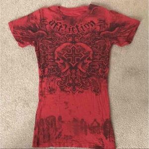 NWOT Affliction Black & Red Shirt Small