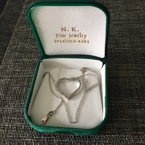 Jewelry - 14K White Gold Diamond Heart Brand New in Box Jewelry - 14K White Gold Diamond Heart Brand New in Box