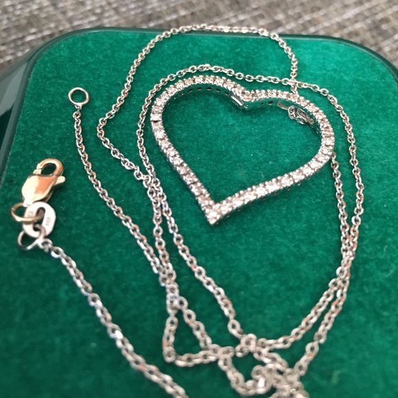 Jewelry - 14K White Gold Diamond Heart Brand New in Box Jewelry - 14K White Gold Diamond Heart Brand New in Box