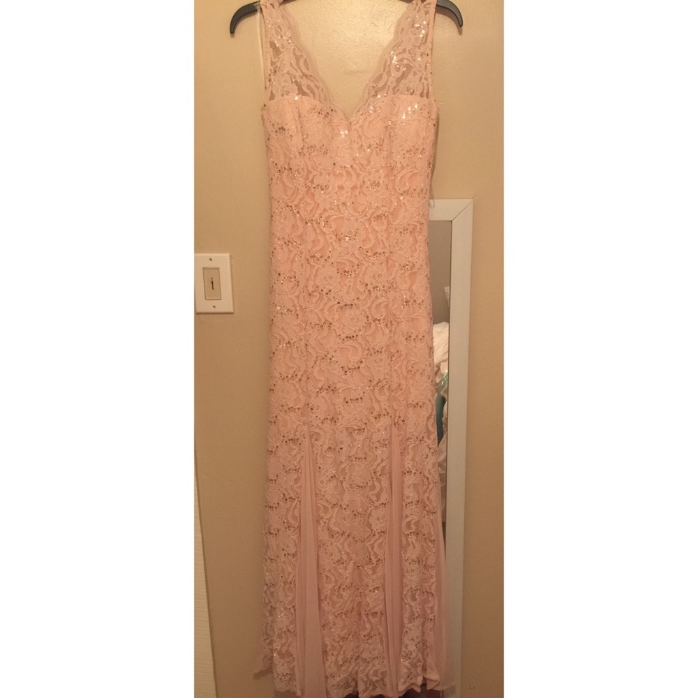Pink Lace & sequin Prom Dress
