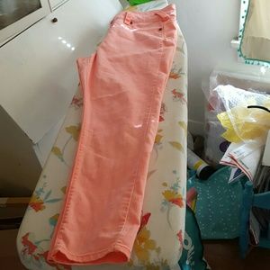 Used Maurices 16 Peachy-Orange Neon Jeans