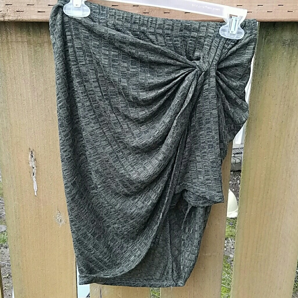 Hunter Green High Low Mini Skirt
