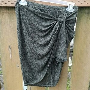 Hunter Green High Low Mini Skirt