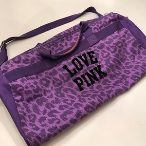 VS LOVE PINK leopard print duffle bag LARGE