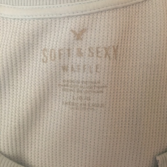 Light blue AE Soft & Sexy Waffle long sleeve - Picture 3 of 4