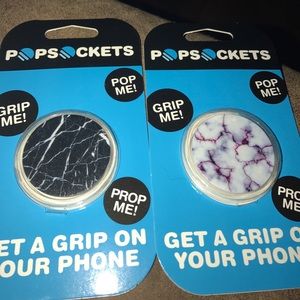 Mobile phone grip/pop socket