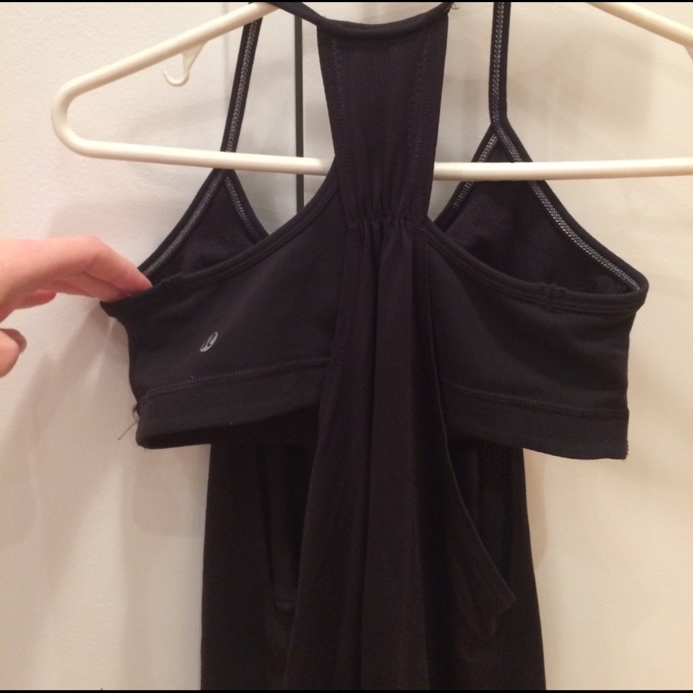 Lulu racer tank with built in sports bra