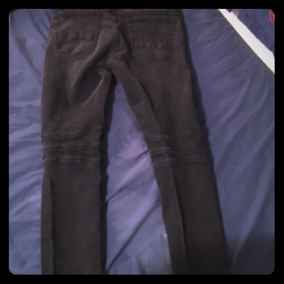 Black Denim Motor Pants - Picture 2 of 2