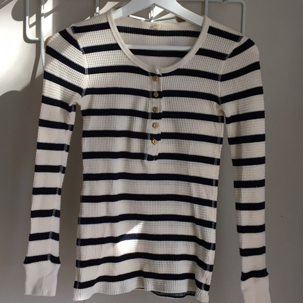 Breton Stripe Waffle Henley
