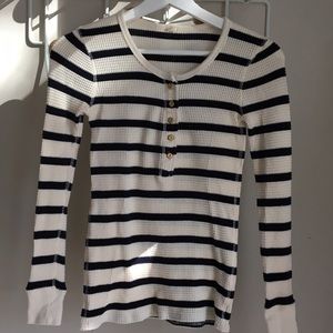 Breton Stripe Waffle Henley