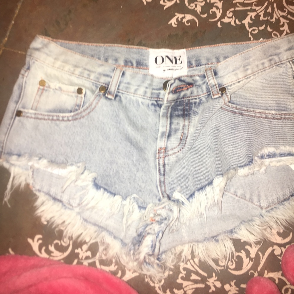 One Teaspoon diamonde bonitas denim shorts frayed