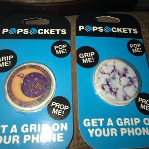 Mobile phone grip/pop socket