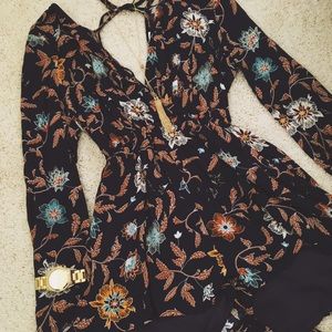 Navy Floral Romper