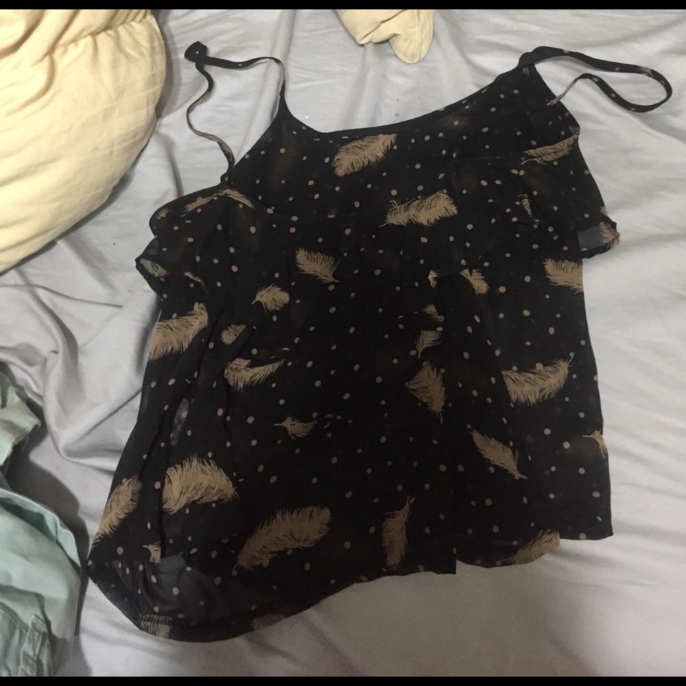 feather flowy tank top
