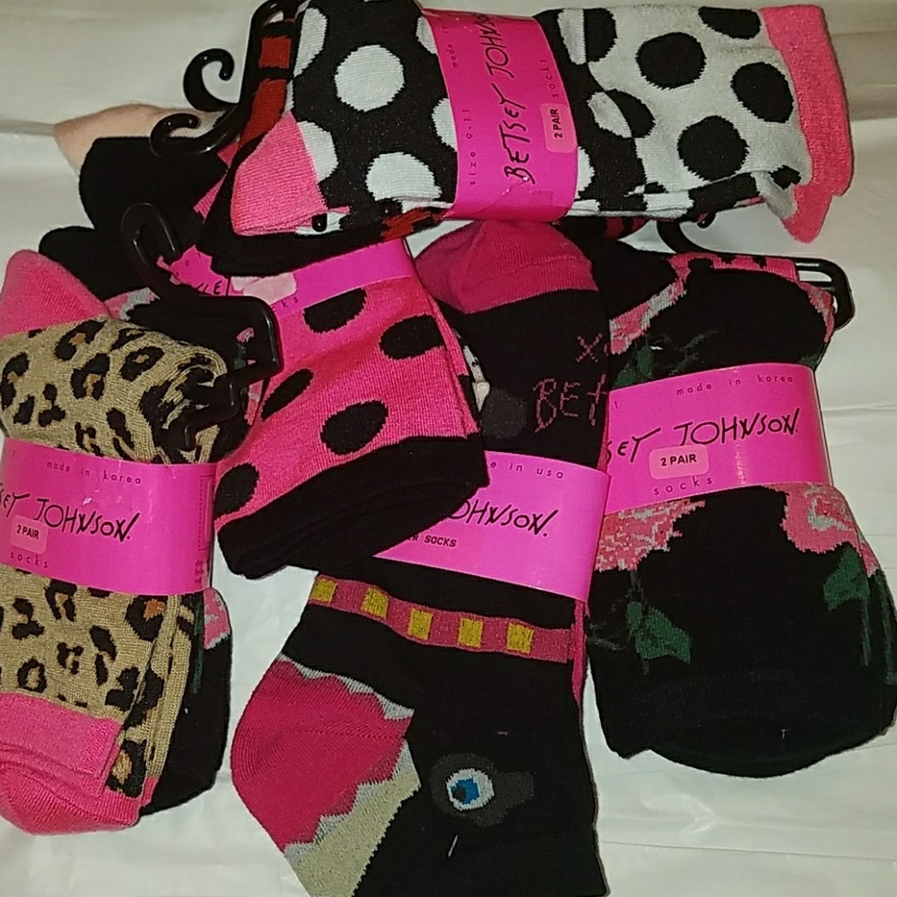 Bundle of 2-Pair/Pk Betsey Johnson Socks
