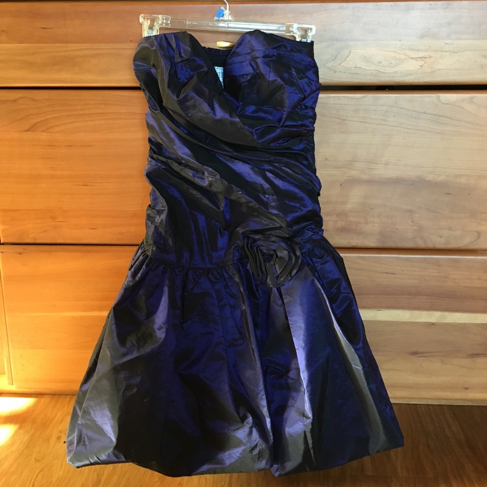 Vintage Purple 80s 90s Prom Cocktail Dress Sz 9/10