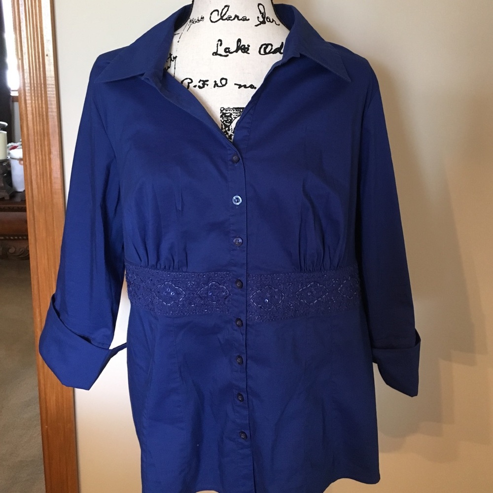 Beautiful royal blue dressy shirt