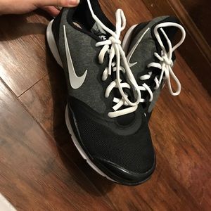 Black grey and white nikes