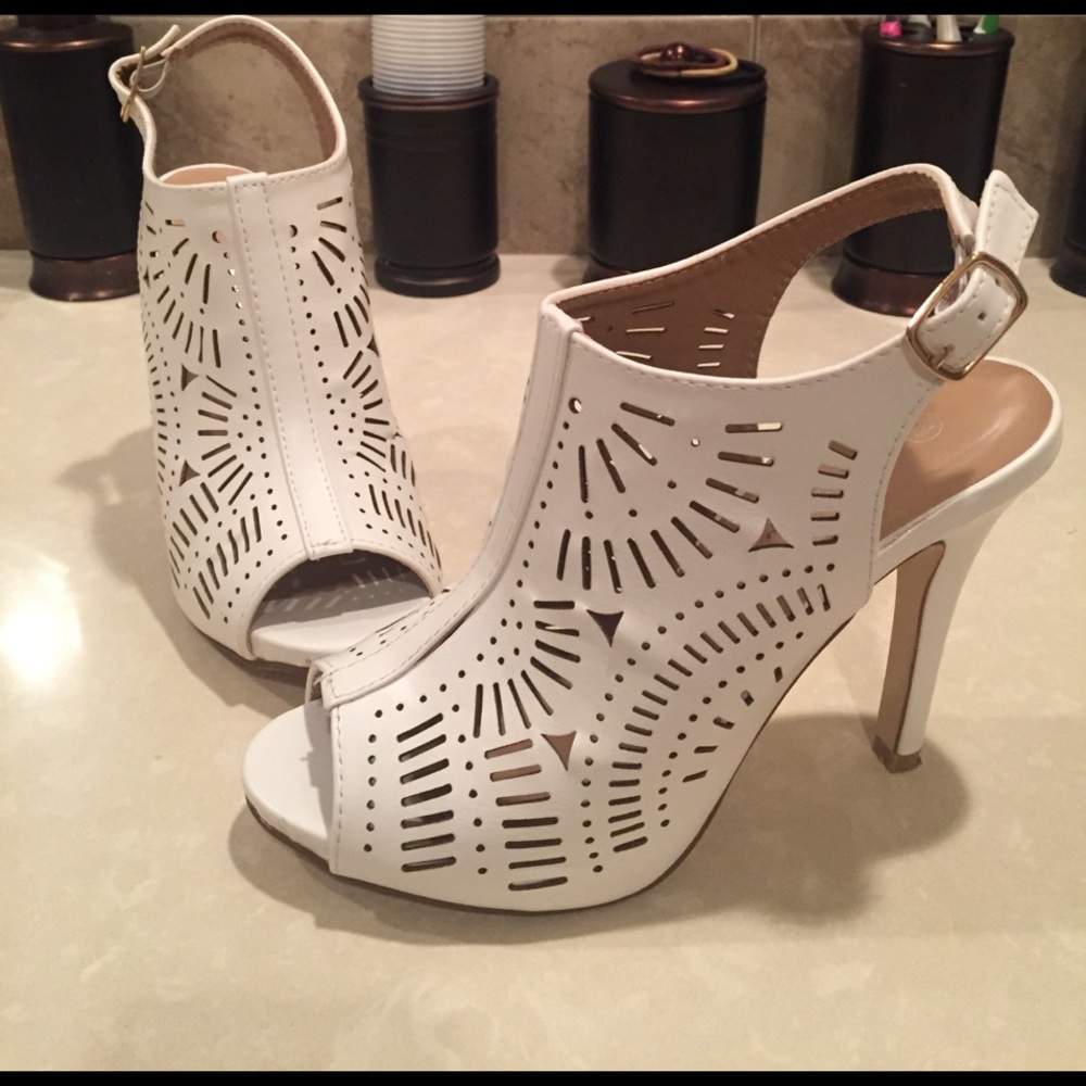 White sling backs