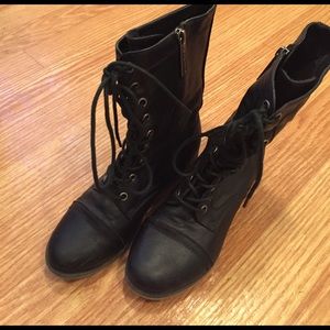 High black combat boots