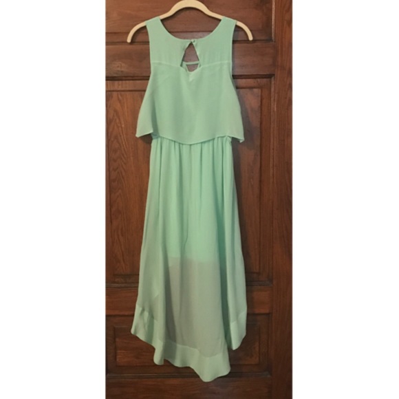 Wendy High Low Mint Silk Dress (Cusp) - Picture 3 of 4