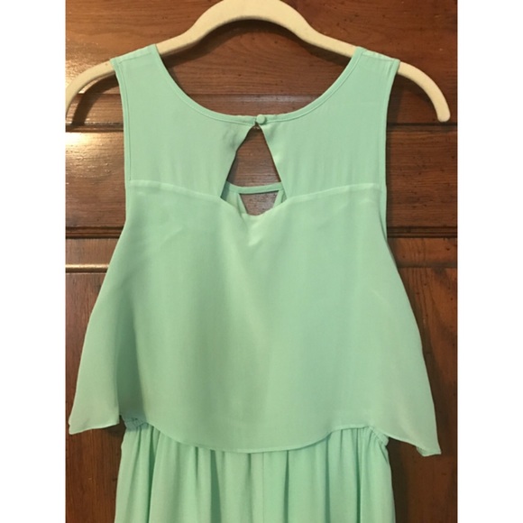 Wendy High Low Mint Silk Dress (Cusp) - Picture 4 of 4