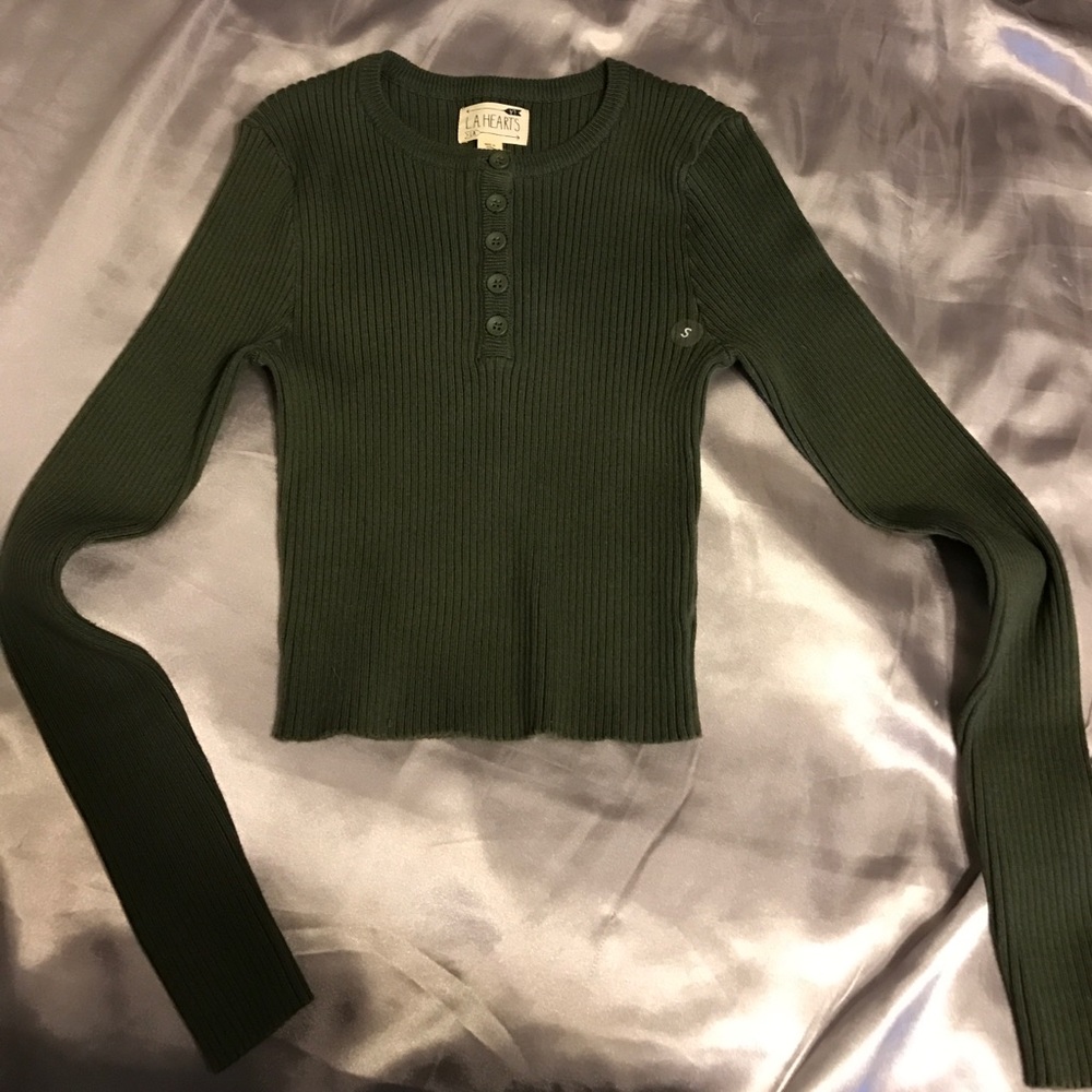 Navy green crop top