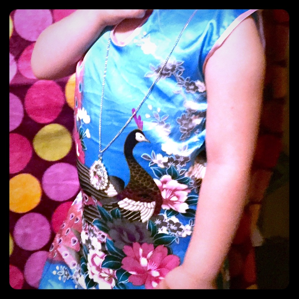 🔥Toddler4 beautiful Asian dress,blue,pink trim🔥