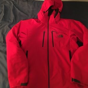 North Face All Red RainCoat . Like New