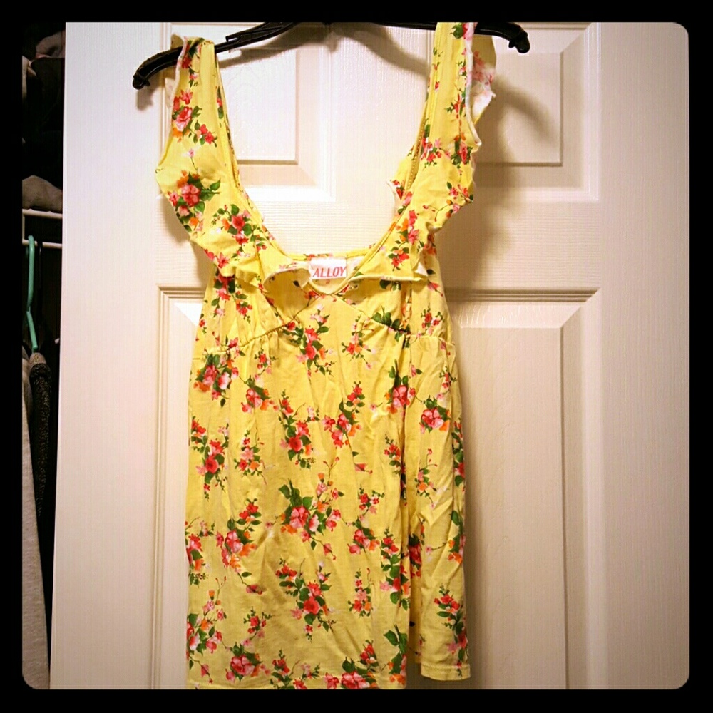 Yellow floral Alloy tank top