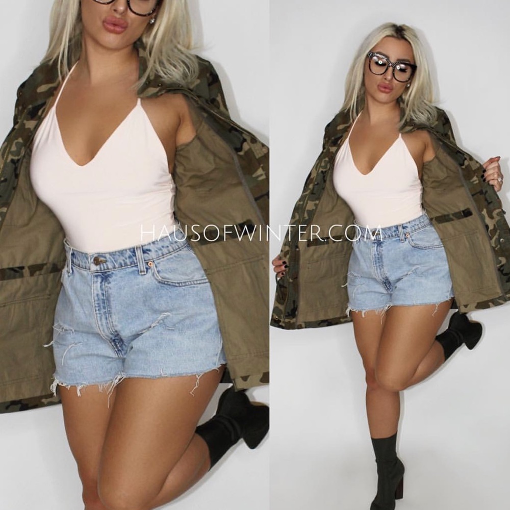 Levi's denim distressed shorts