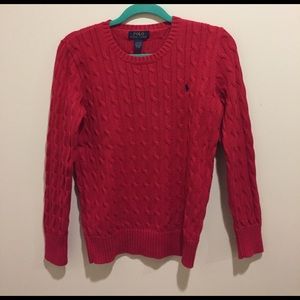 Polo Ralph Lauren red cable-knit sweater