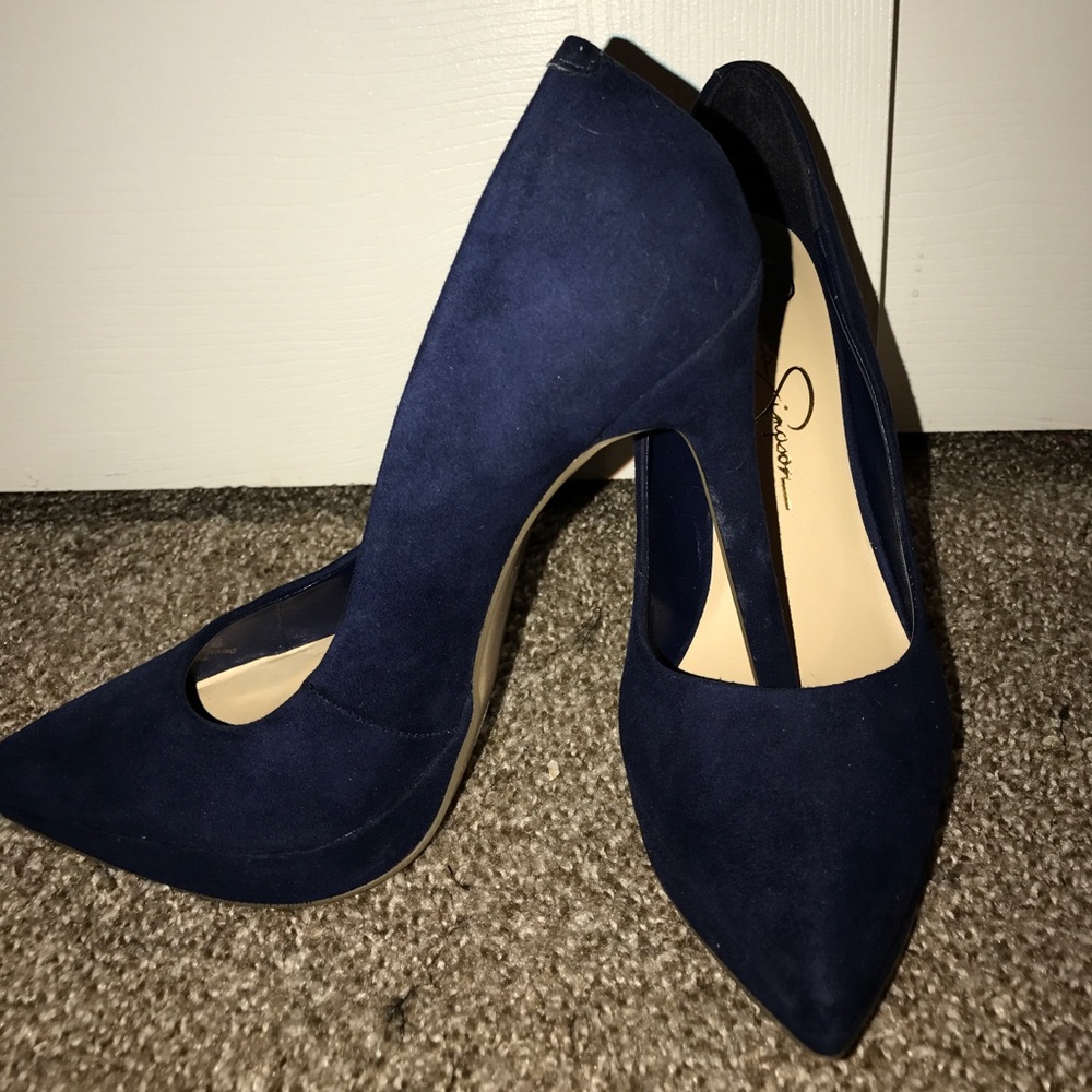 Navy suede Jessica Simpson pumps