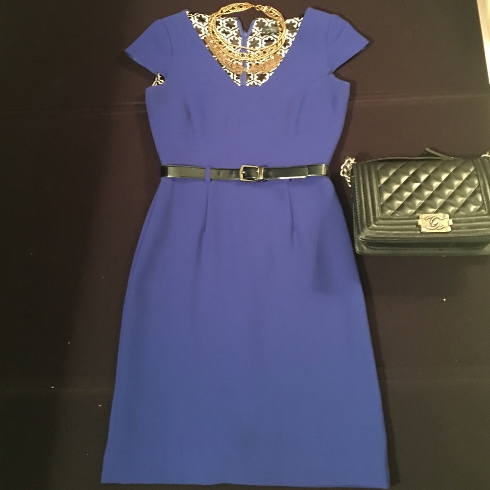 Tahari Royal Blue Sheath Dress - Size 2P