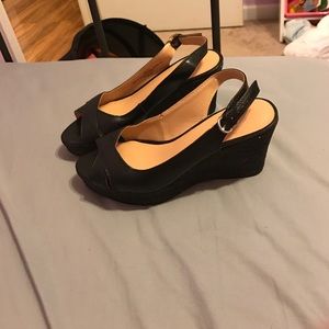 Wedge black heels