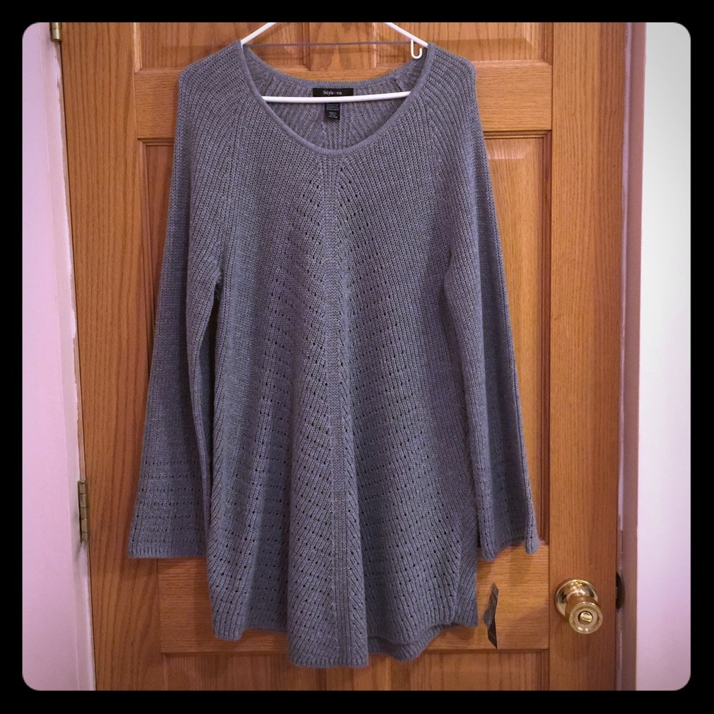 Women's light grey sweater dress