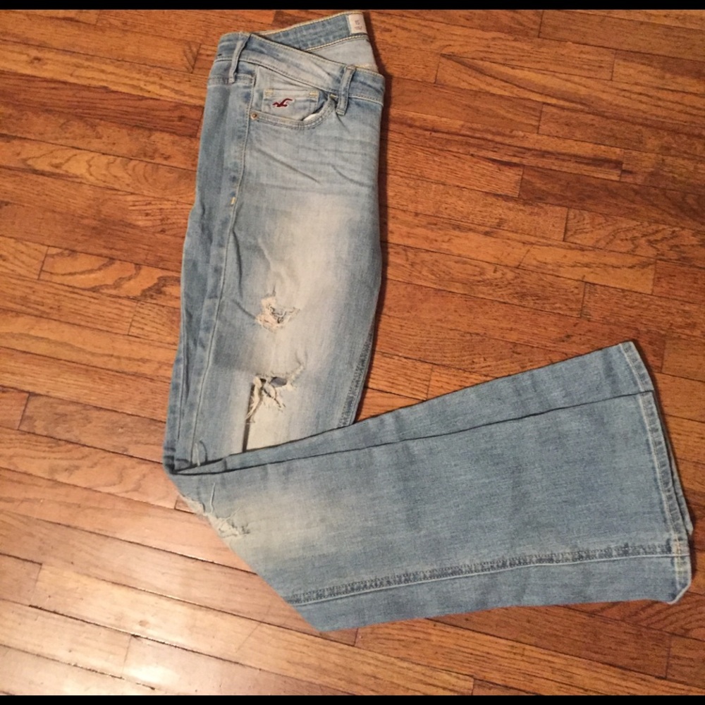 Hollister ripped flare jeans