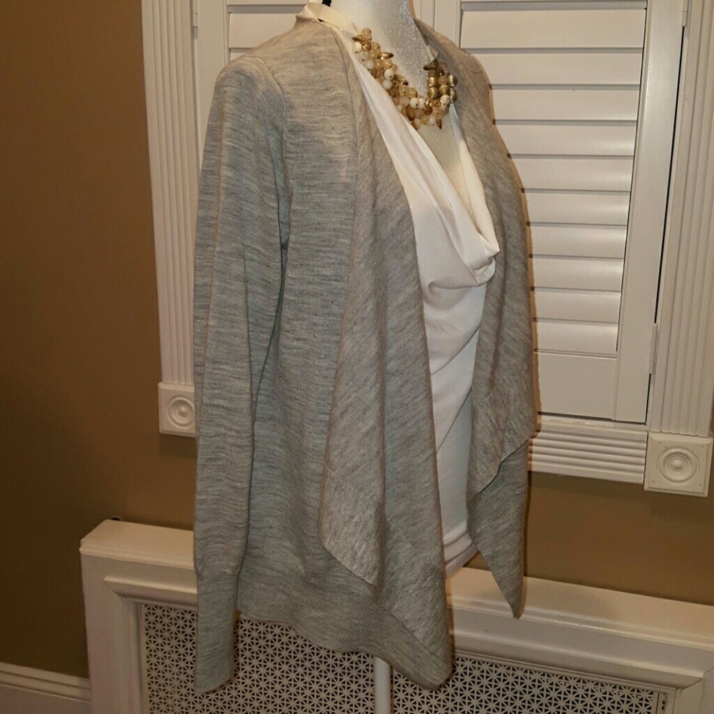 Gap Gray Wool Polyester Open Cardigan Medium - image 3