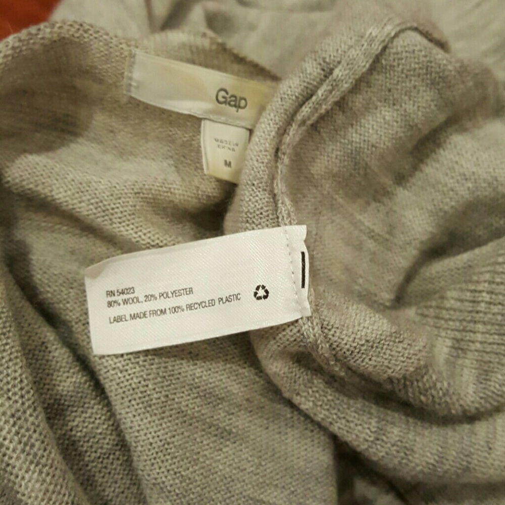 Gap Gray Wool Polyester Open Cardigan Medium - image 4