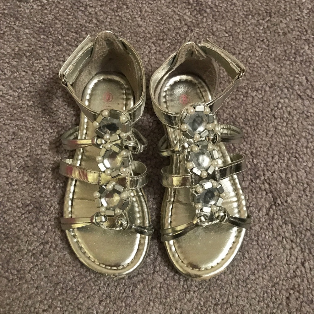 Laura Ashley Girls Silver Beaded Sandal