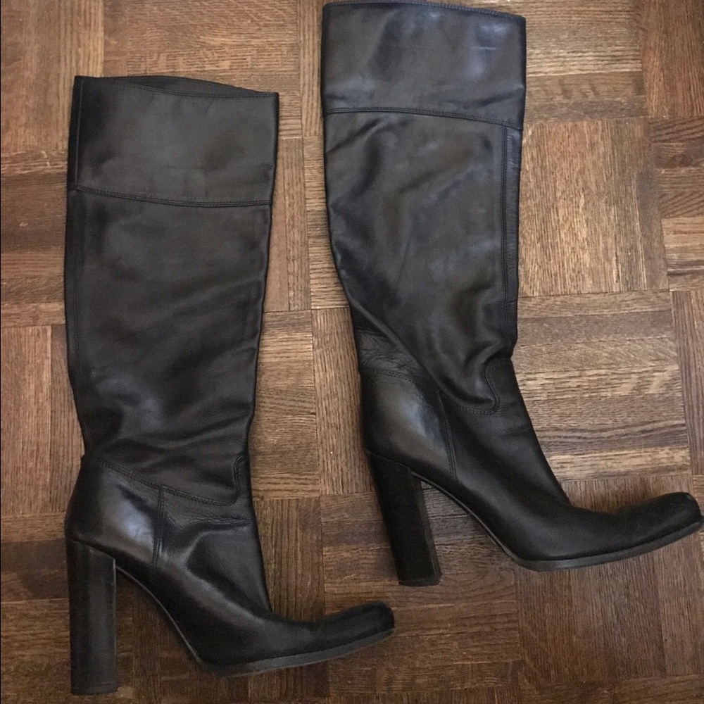 Sergio Rossi Black Leather Boots - Size 39