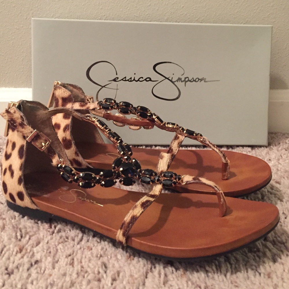 Jessica Simpson "Whitten" Jewel Sandal w/ Cheetah