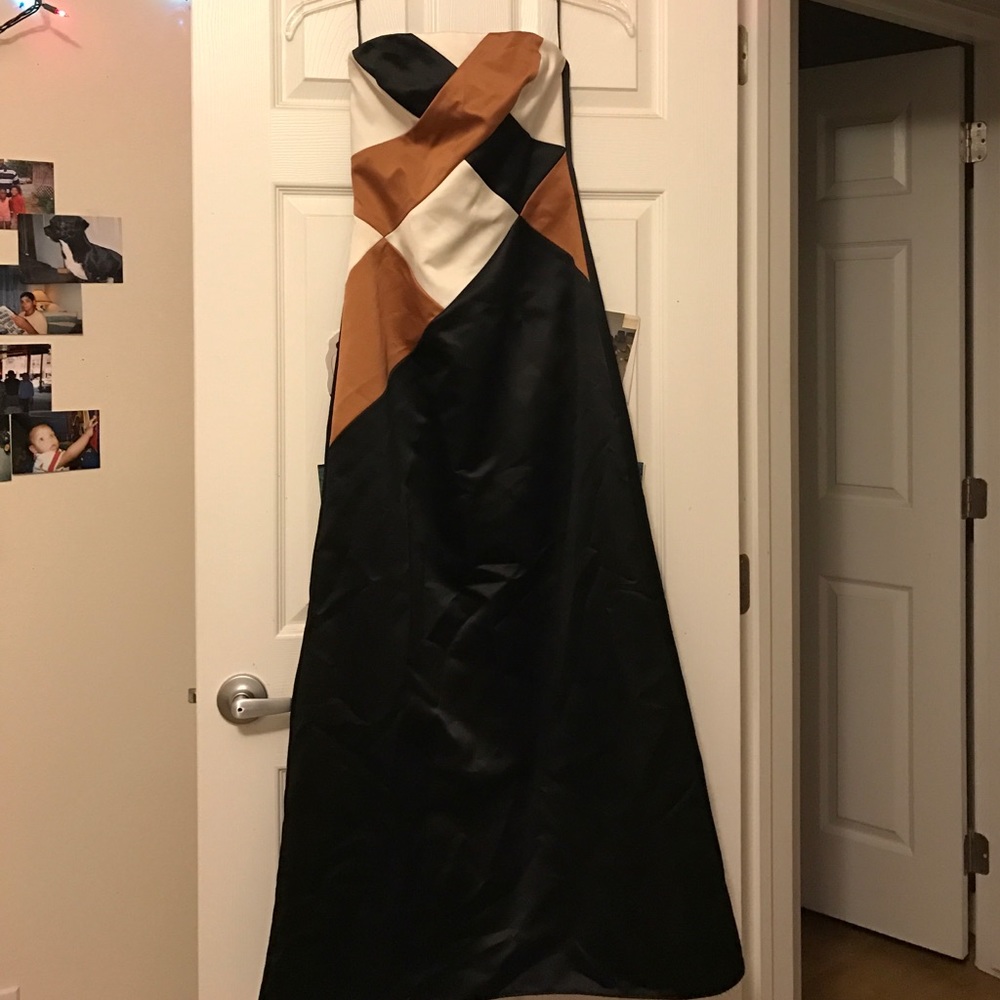 Brown White and Black Patterned Gown