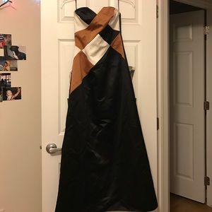 Brown White and Black Patterned Gown