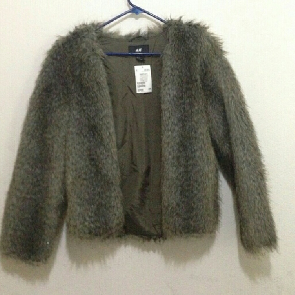 Faux fur h&m big coat