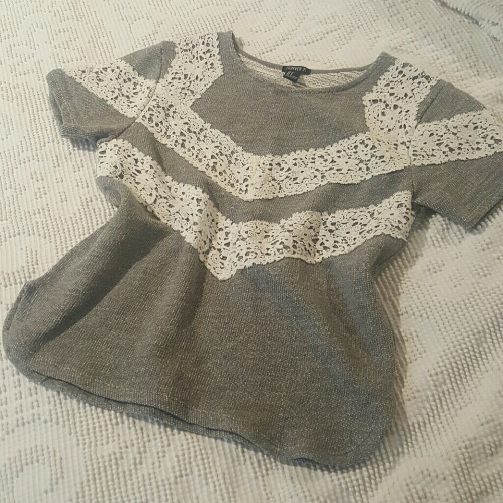 Forever 21 lace detail shirt