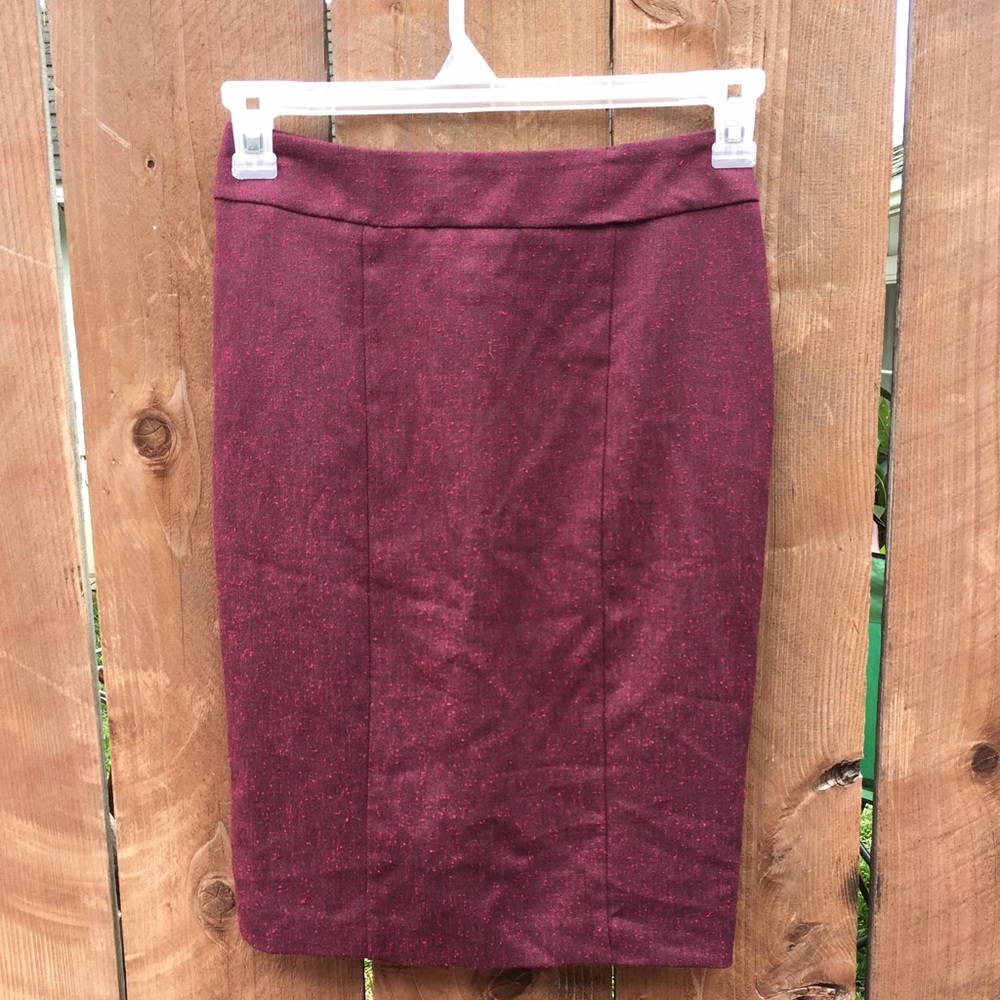 Wine colored pencil skirt