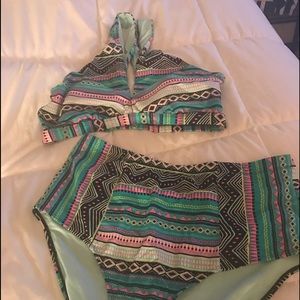 Plus size forever 21+ Aztec bathing suit