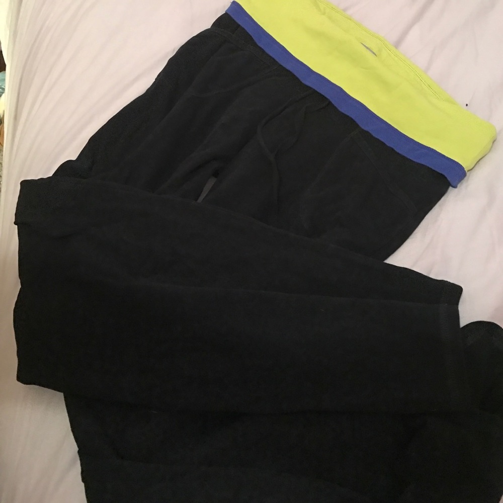 Forever 21 yoga pants blue green waistband