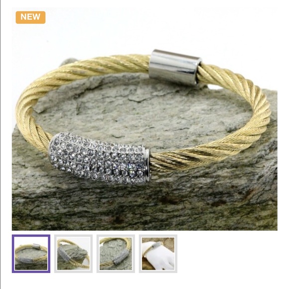 18k Gold Over Sterling Silver Layered Bracelet - Picture 2 of 4